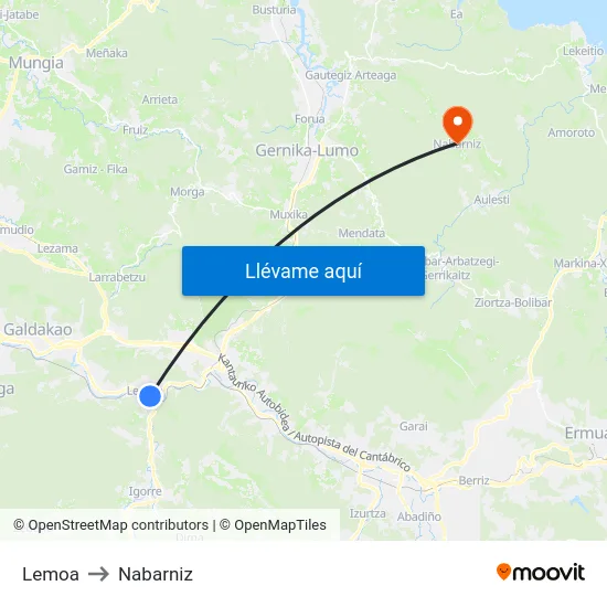 Lemoa to Nabarniz map