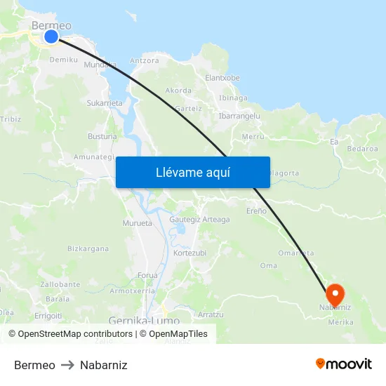 Bermeo to Nabarniz map