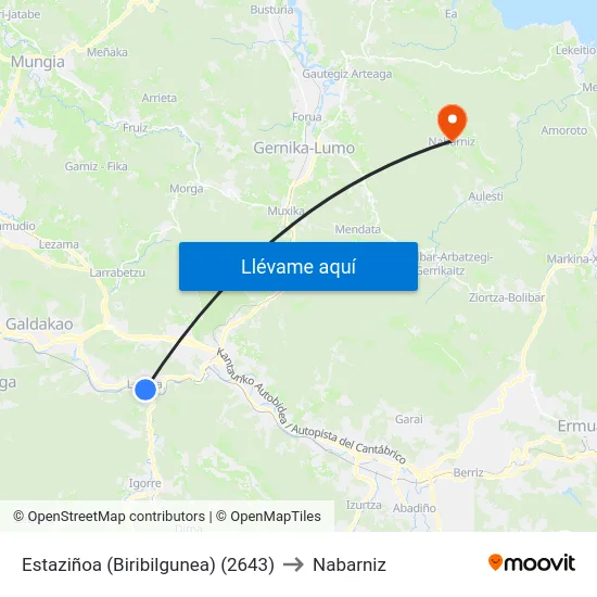 Estaziñoa (Biribilgunea) (2643) to Nabarniz map