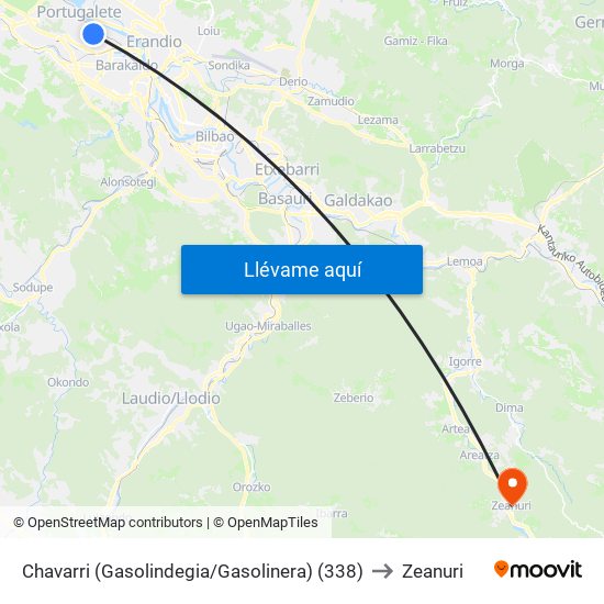 Chavarri (Gasolindegia/Gasolinera) (338) to Zeanuri map