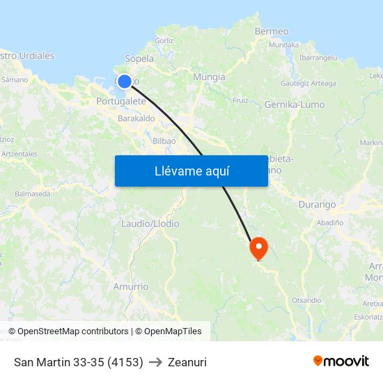 San Martin 33-35 (4153) to Zeanuri map