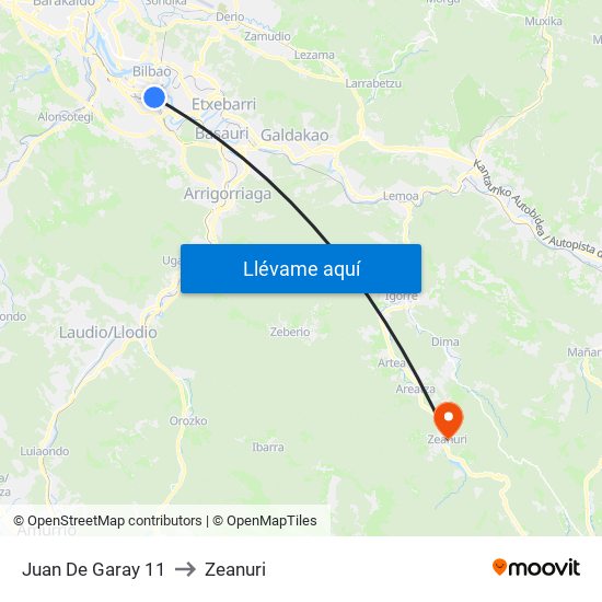 Juan De Garay 11 to Zeanuri map