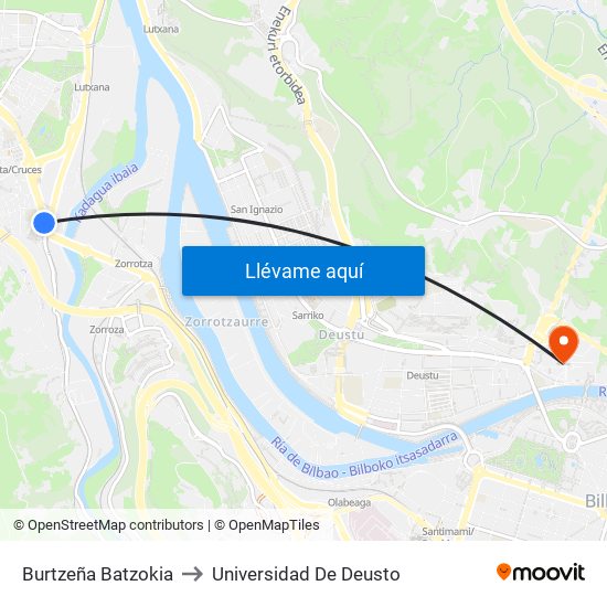 Burtzeña Batzokia to Universidad De Deusto map