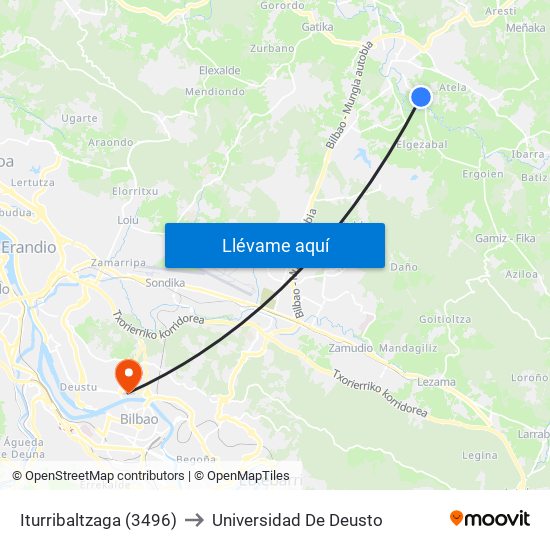 Iturribaltzaga (3496) to Universidad De Deusto map