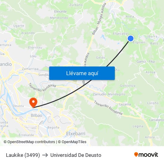 Laukike (3499) to Universidad De Deusto map