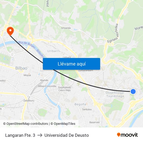 Langaran Fte. 3 to Universidad De Deusto map