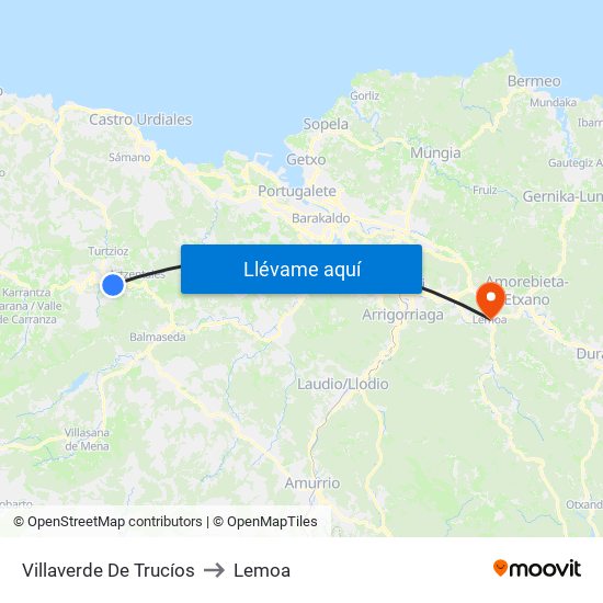 Villaverde De Trucíos to Lemoa map