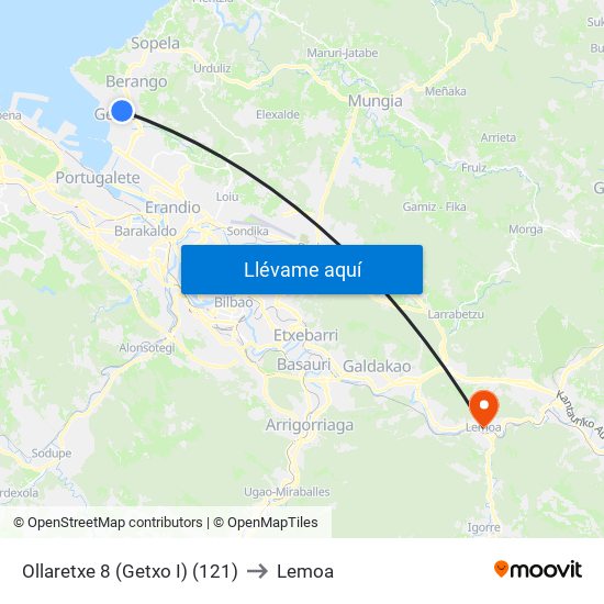 Ollaretxe 8 (Getxo I) (121) to Lemoa map