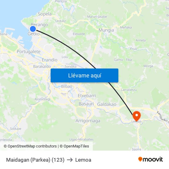 Maidagan (Parkea) (123) to Lemoa map