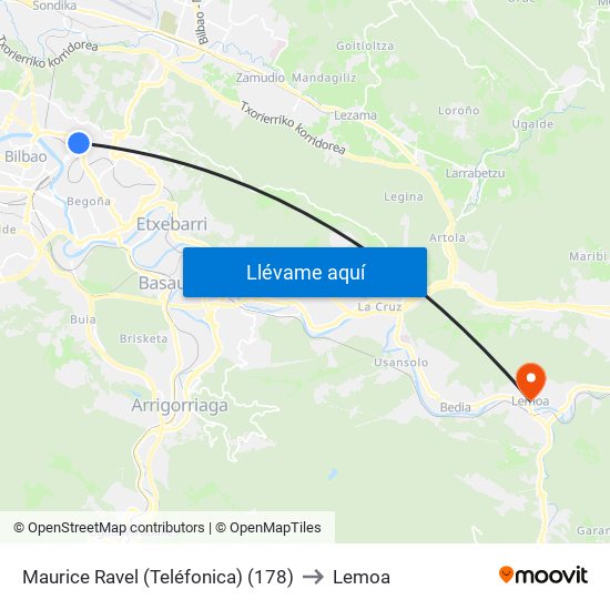 Maurice Ravel (Teléfonica) (178) to Lemoa map