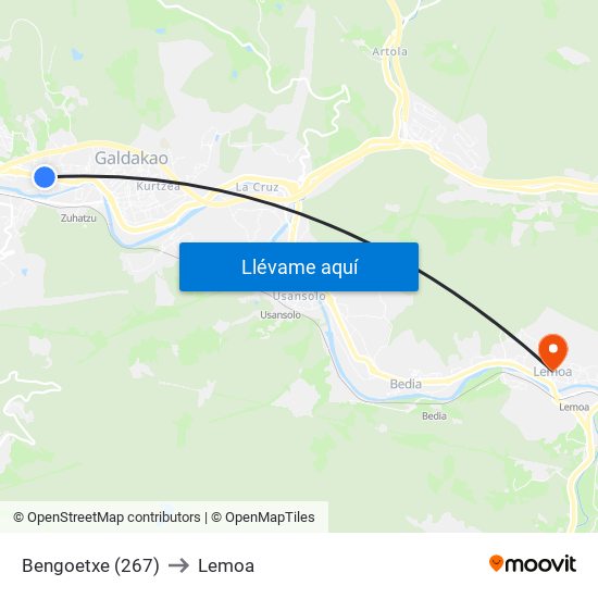 Bengoetxe (267) to Lemoa map