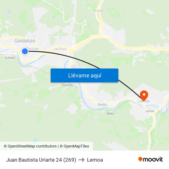 Juan Bautista Uriarte 24 (269) to Lemoa map