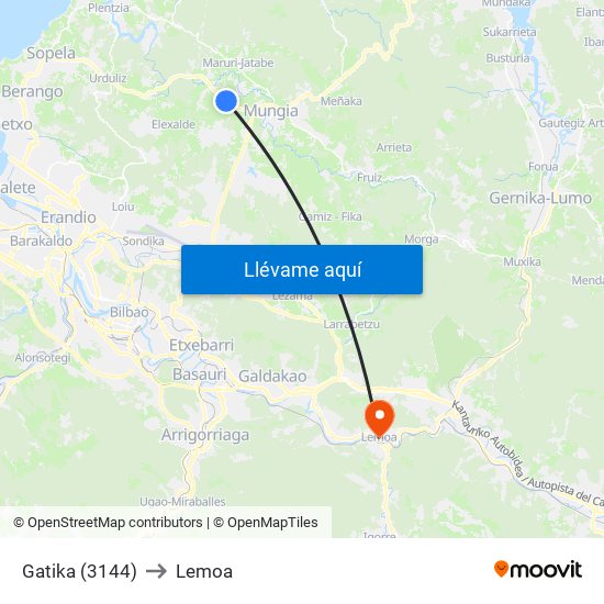 Gatika (3144) to Lemoa map