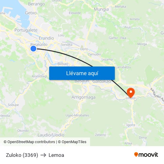 Zuloko (3369) to Lemoa map