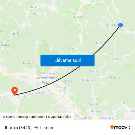 Ibartxu (3443) to Lemoa map