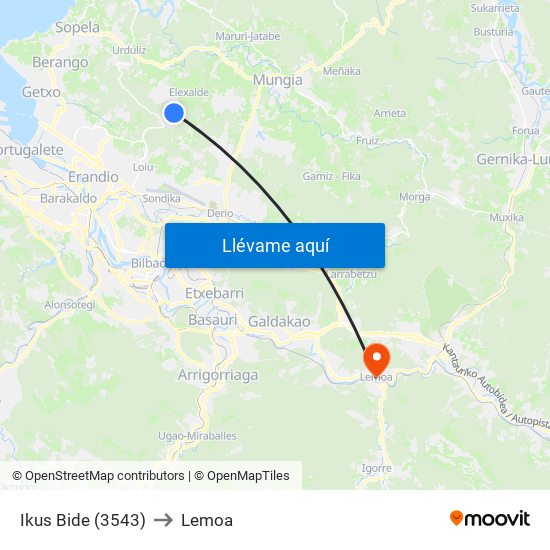 Ikus Bide (3543) to Lemoa map