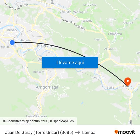 Juan De Garay (Torre Urizar) (3685) to Lemoa map