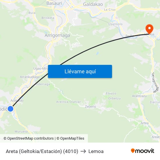 Areta (Geltokia/Estación) (4010) to Lemoa map