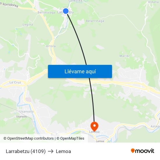 Larrabetzu (4109) to Lemoa map