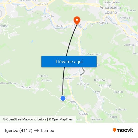 Igertza (4117) to Lemoa map