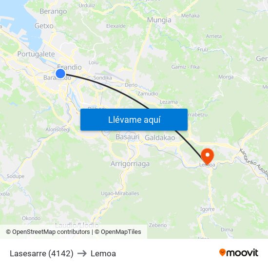 Lasesarre (4142) to Lemoa map