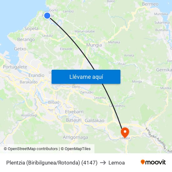 Plentzia (Biribilgunea/Rotonda) (4147) to Lemoa map