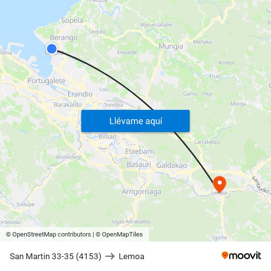 San Martin 33-35 (4153) to Lemoa map