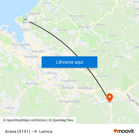 Arana (4191) to Lemoa map