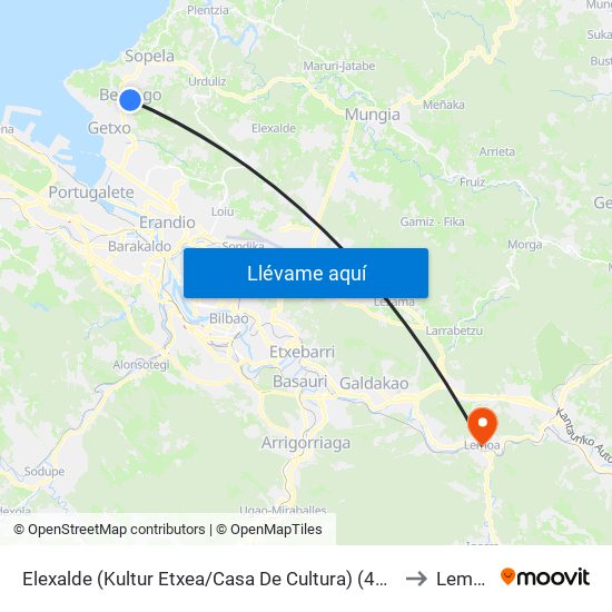 Elexalde (Kultur Etxea/Casa De Cultura) (4195) to Lemoa map