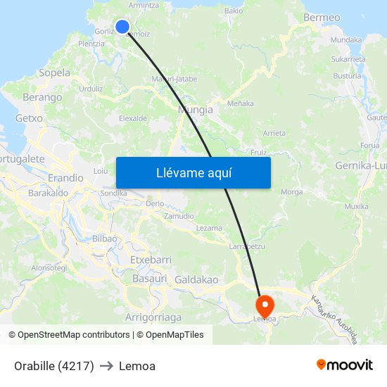 Orabille (4217) to Lemoa map