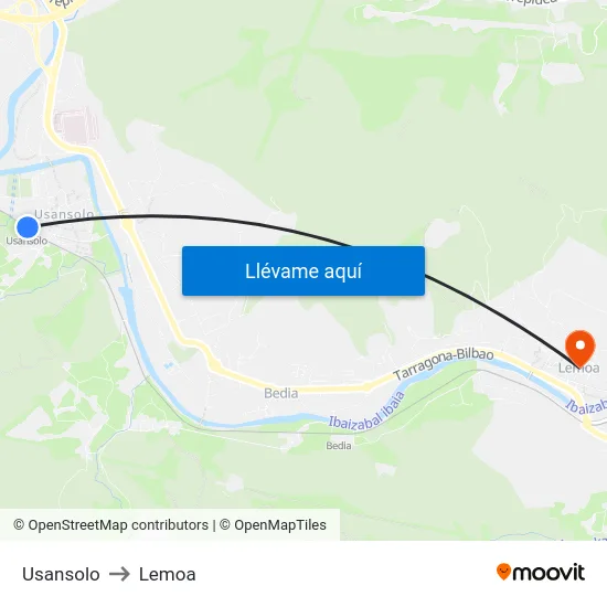 Usansolo to Lemoa map