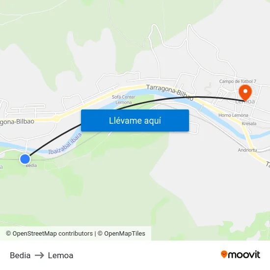 Bedia to Lemoa map