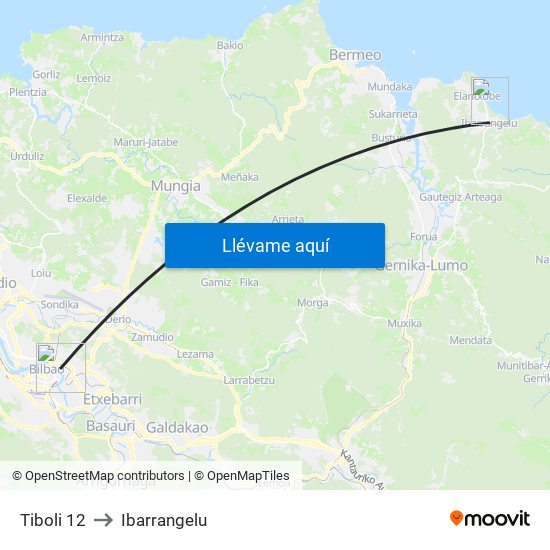 Tiboli 12 to Ibarrangelu map