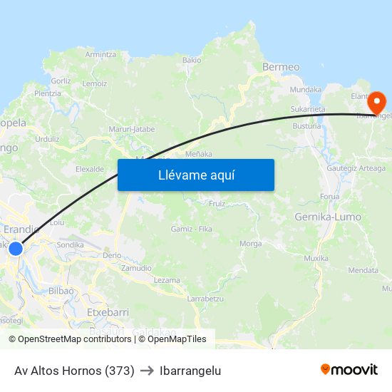 Av Altos Hornos (373) to Ibarrangelu map