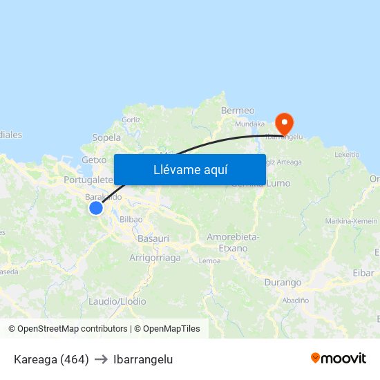 Kareaga (464) to Ibarrangelu map