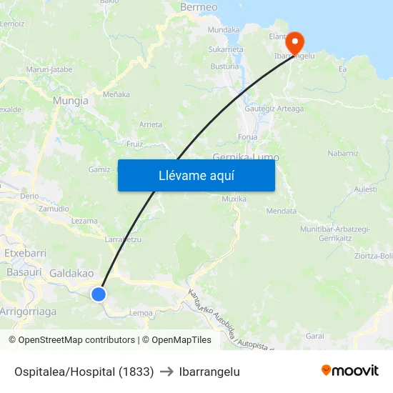 Ospitalea/Hospital (1833) to Ibarrangelu map