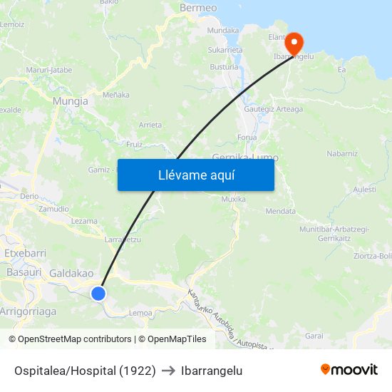 Ospitalea/Hospital (1922) to Ibarrangelu map