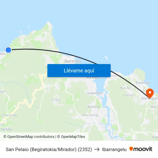 San Pelaio (Begiratokia/Mirador) (2352) to Ibarrangelu map