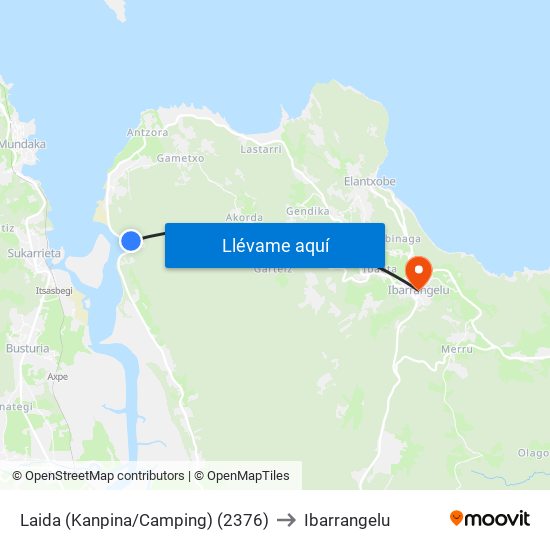 Laida (Kanpina/Camping) (2376) to Ibarrangelu map