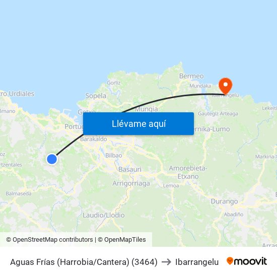 Aguas Frías (Harrobia/Cantera) (3464) to Ibarrangelu map