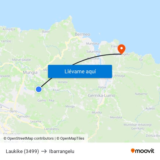 Laukike (3499) to Ibarrangelu map