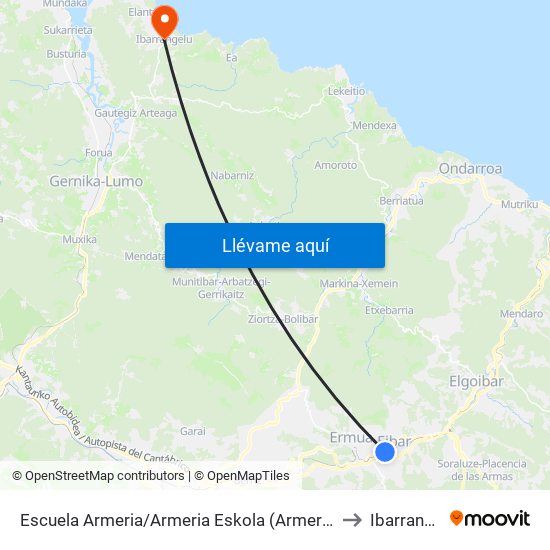 Escuela Armeria/Armeria Eskola (Armeria) (3967) to Ibarrangelu map