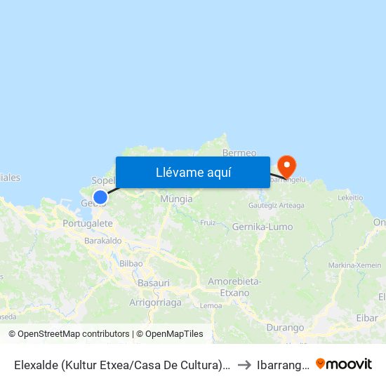 Elexalde (Kultur Etxea/Casa De Cultura) (4195) to Ibarrangelu map