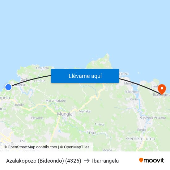 Azalakopozo (Bideondo) (4326) to Ibarrangelu map