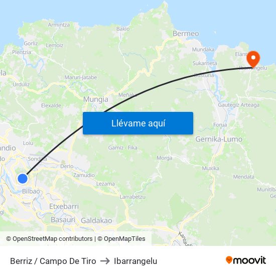 Berriz / Campo De Tiro to Ibarrangelu map