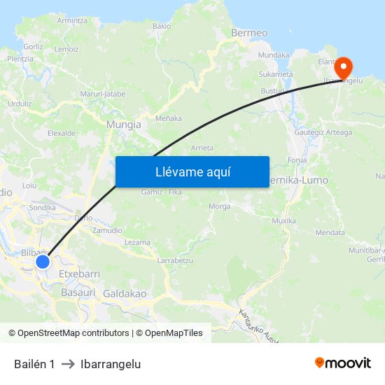 Bailén 1 to Ibarrangelu map
