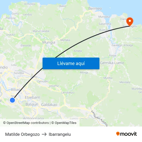 Matilde Orbegozo to Ibarrangelu map