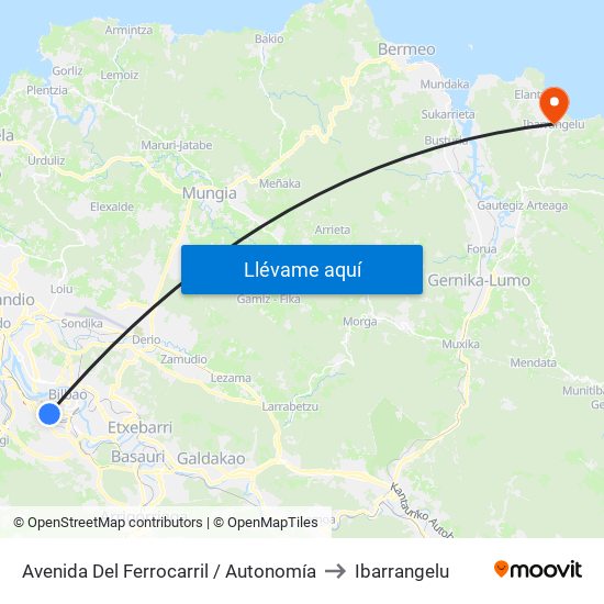 Avenida Del Ferrocarril / Autonomía to Ibarrangelu map