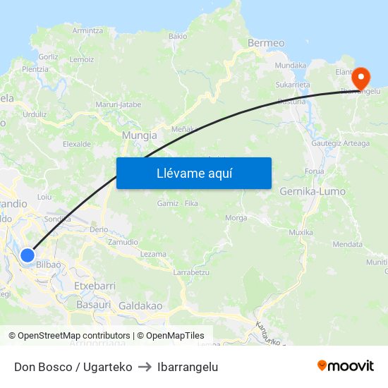 Don Bosco / Ugarteko to Ibarrangelu map