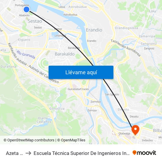 Azeta (3953) to Escuela Técnica Superior De Ingenieros Industriales De Bilbao - Edificio C map